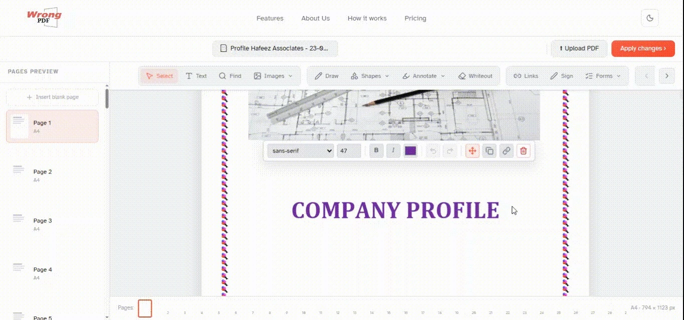 Adding new text to a PDF page
